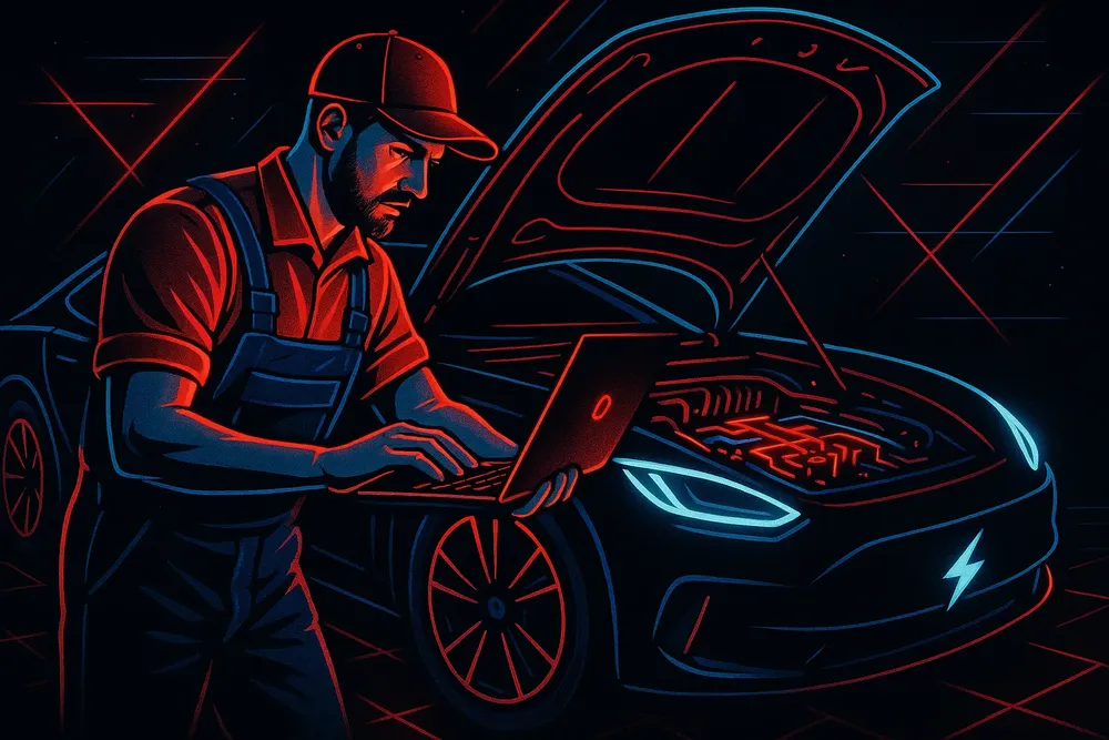 Reparando un vehículo eléctrico