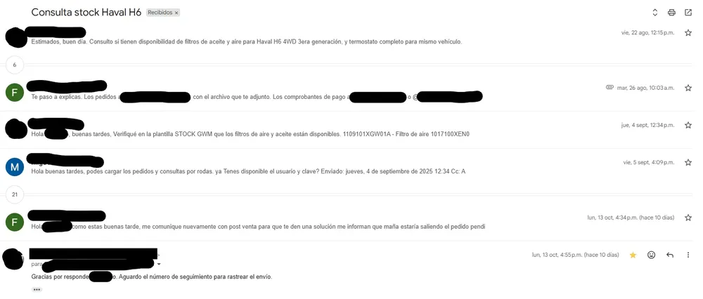 Conversación con postventa Haval Conversación con postventa Haval