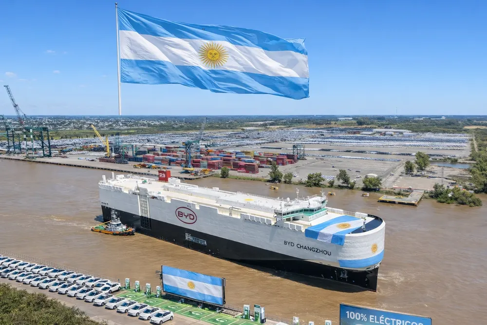 Buque BYD Changzhou LLegando a Argentina 